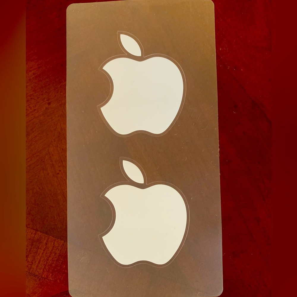 Apple stickers - 2 on sheet - brand new